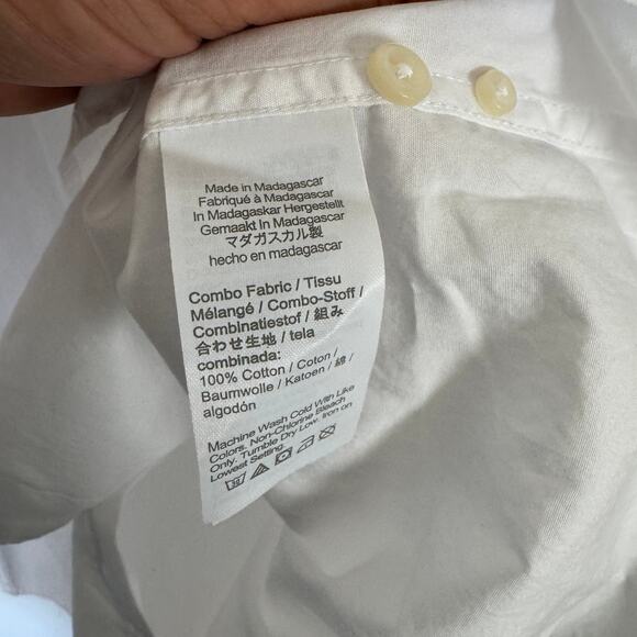 J.Crew Classic Secret Wash Cotton Poplin Shirt L White Button Down Long Sleeve - Picture 7 of 8